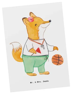Produktbild von Mr. & Mrs. Panda Postkarte Basketballtrainerin Herz - Weiß - Geschenk, Fotokarte, Ansichtskarten, Grußkarte, Basketball, Postkarten, Sport, Ansichtskarte, Verein