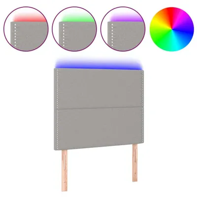 Produktbild von vidaXL LED Kopfteil Hellgrau 90x5x118/128 cm Stoff