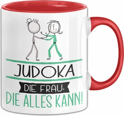 Produktbild von Judoka Geschenk Tasse Becher Die Frau Die Allen Kann Geschenkidee für eine Judoka Lustig (Rot)