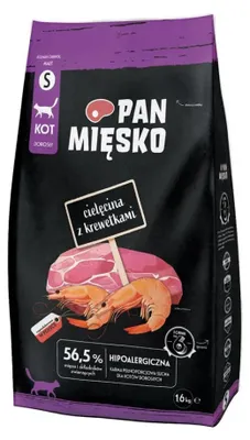 Image de PAN MIĘSKO Bœuf aux crevettes S - nourriture sèche pour chats - 1,6 kg