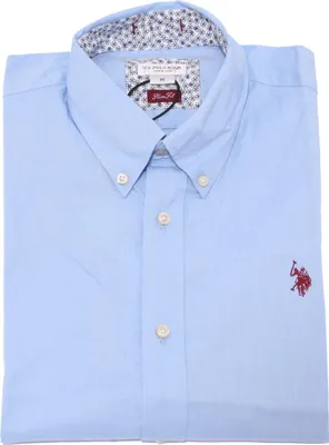 Zdjęcie produktu dla 3726K camicia uomo U.S. POLO ASSN. SLIM FIT jasnoniebieska koszula bawełniana męska