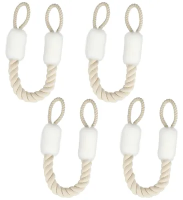 Productafbeelding van Deurstopper met koord - Set van 4 - Wit