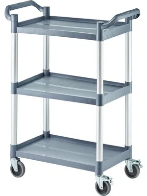 Produktbild von Servierwagen aus Kunststoff, mit drei Borden, 860 x 425 x 910 mm (BxTxH)