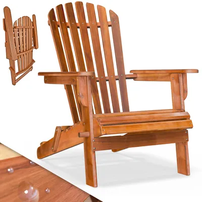 Immagine prodotto di Casaria Sedia Prendisole Relax Pieghevole Adirondack da Giardino Sdraio Mare Legno di Acacia