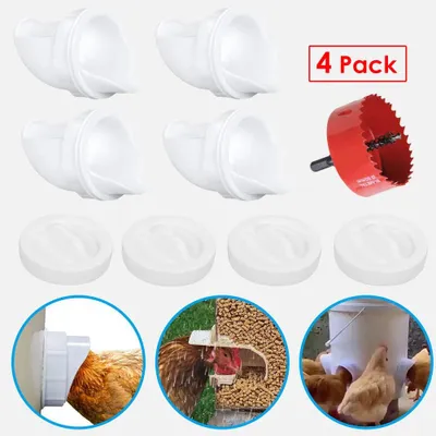 Produktbild von 4 Stück Futterautomat hühner Hühner Futterspender Futtertrog Automatische Feeder Huhn