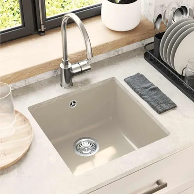 Produktbild von vidaXL Waschbecken Beige 430 x 460 mm 80% Quarz und 20% Harz