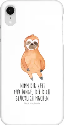Produktbild von Mr. & Mrs. Panda Iphone XR Handyhülle Faultier Zufrieden - Weiß - Geschenk, Handy Case, Pause, Glück, Gelassenheit, Premium Kunststoff
