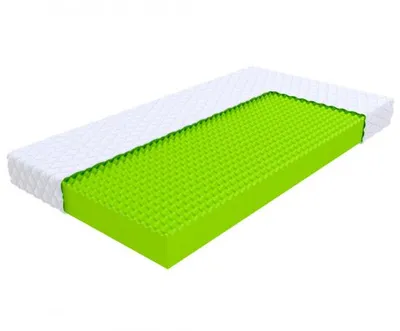 A cutaway view of a mattress showing its internal layers.