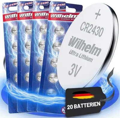 Produktbild von 20 x Wilhelm CR2430 Blister Lithium Knopfzellen