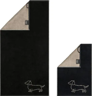 Produktbild von Cawö Gästetuch We love Dogs Companion 6248-93 Dackel Schwarz 30x50