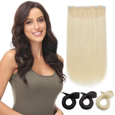Obrázok produktu pre Clip-in predĺženie vlasov, 1 prameň, 40 cm, blond, syntetické, 5 klipov, rovné