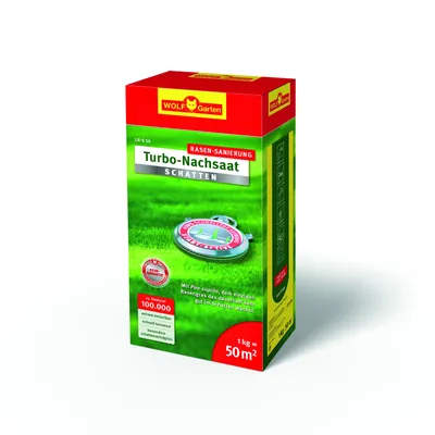 Produktbild von Wolf Garten LR-S 50 Turbo Rasen Nachsaat Schatten 1 kg Faltschachtel