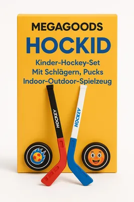Produktbild von Kinder Hockey Set mit Schlägern Puck Ball Indoor Outdoor Spielzeug DE.