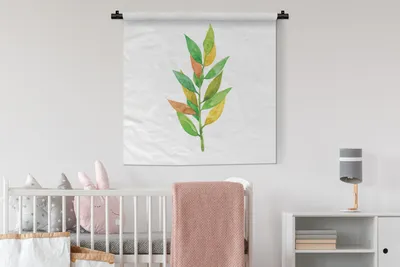 Produktbild von MuchoWow® Wandteppich Wandbehang Aquarelle - Blätter - Pflanzen 90x90 cm Tapisserie Dekoration Wandtuch - Wandaufhänger