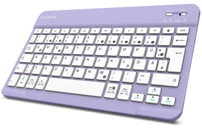 Produktbild von Ultradünn Bluetooth Tastatur mit deutschem Layout QWERTZ Violett 10 Zoll