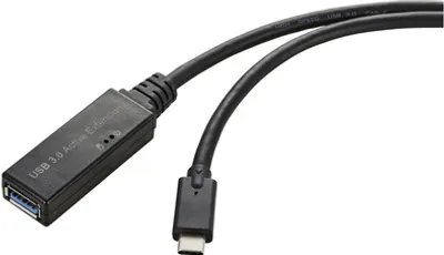 Image de Câble USB Renkforce USB 3.2 Gen1 (USB 3.0 / USB 3.1 Gen1) USB-C® mâle 5.00 m noir avec fonction OTG RF-5231962 (RF-5231962)