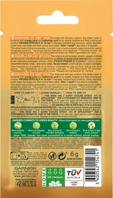 Image de Garnier Skinactive Anti-Fatigue Eye Mask - 2 patchs