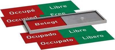 Produktbild von MADRID Silver Line Frei-/Belegt Anzeige (mehrsprachig)| Alu Rahmen silber elo...