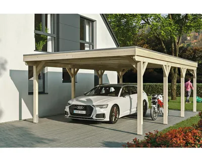 Produktbild von Einzelcarport SKAN Holz Grunewald inkl. EPDM Folie 427 x 796 cm natur