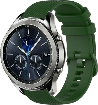 Produktbild von Strap-it Samsung Gear S3 Luxus-Silikonarmband (Armeegrün)