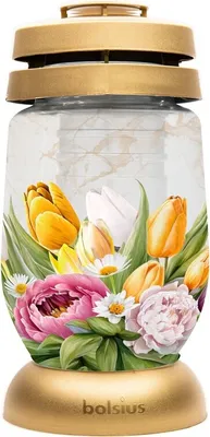 Zdjęcie produktu dla Bolsius Glass 23cm depozyt 120g 36h. Wiosenne kwiaty
