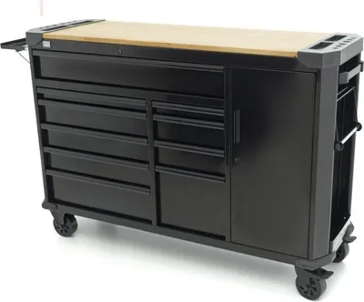 Produktbild von HBM Werkzeugwagen, 10 Schubladen, 147 cm, schwarz