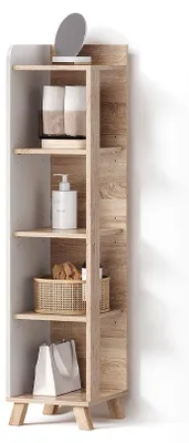 Produktbild von Badregal Livinity Marano Sonoma/Weiß 30 x 128 cm mit 4 Fächern, Model 62518