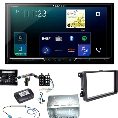 Produktbild von Pioneer SPH-DA230DAB CarPlay Android Auto Einbauset für T6 Sharan 2 Beetle