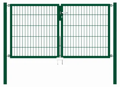 Produktbild von Alberts Doppeltor Flexo mit Zubehör, zum Einbetonieren, grün, Breite 200 cm, Höhe 100 cm