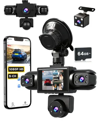 Productafbeelding van Dashcam voor auto, 5 kanalen, 360°, 1080p, kaart 64 GB
