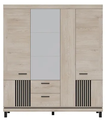 Productafbeelding van Furniture24 Garderobekast Mati Mi16, kast 183 x 207 x 56 cm, kleur: Cremona eik