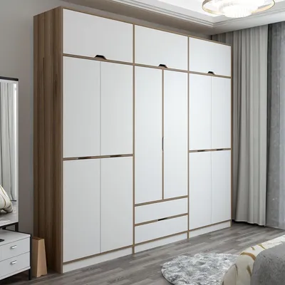 Produktbild von Fissiraga - Großer Kleiderschrank, 277x253h cm Weiß, 2 Schubladen