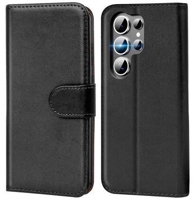 Produktbild von Conie Klapp Tasche für Samsung Galaxy S25 Ultra Kartenfach Rundumschutz Hülle in Schwarz