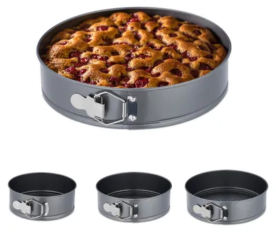 Springform-Set 4-teilig Ø 18–24 cm Edelstahl anthrazit