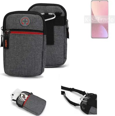 Produktbild von K-S-Trade Holster Gürteltasche kompatibel mit Xiaomi 12S Handy Tasche Schutz Hülle grau Zusatzfächer 1x