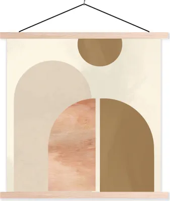Produktbild von MuchoWow® Textilposter Abstrakt - Design - Rosa 40x40 cm mit holzfarbenen Rahmen - Posterleiste