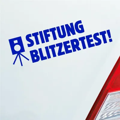 Produktbild von Auto Aufkleber Stiftung test  Tester 19x5 cm Dunkelblau Sticker Heckscheibenaufkleber