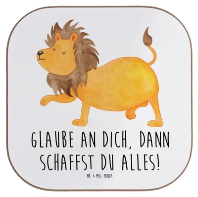 Produktbild von Mr. & Mrs. Panda Tischuntersetzer Angst überwinden - Weiß - Geschenk, Motivation, Untersetzer für Gläser, Inspiration, inspirierende Botschaften, Mutmacher, Tischschoner