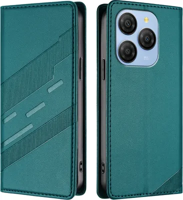 Image de Etui pour Blackview Shark 9, étui portefeuille en cuirPolyuréthaneavec fente pour cartes et fonction stand Grün