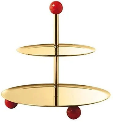 Image de Sambonet Penelope PVD Gold,Korallenrot Gebäckständer 2stöck S0192-S00602-S0176 55578GB8