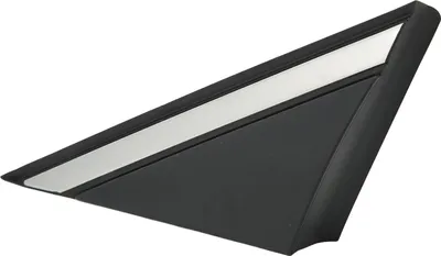 Productafbeelding van Voorste linker spatbordschutbalk, hoekvorm, artikelnummer 86180 C1000, bestuurderszijde, spiegeltriangelbekleding. Vervanging voor Hyundai Sonata, modeljaren 2015-2019