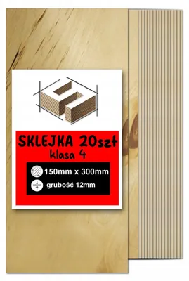 Productafbeelding van Rechthoekige berkenmultiplexplaten voor lasergraveren – CNC-frezen, modelbouw, figuurzagen, houtbranden, beschilderen, decoupage en knutselen – kwaliteit 4 – 15 × 30 cm (150 × 300 mm) – 12 mm – 20 stuks