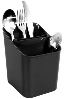 Obrázok produktu pre Držiak na príbory – držiak na príbory – plast – čierna farba