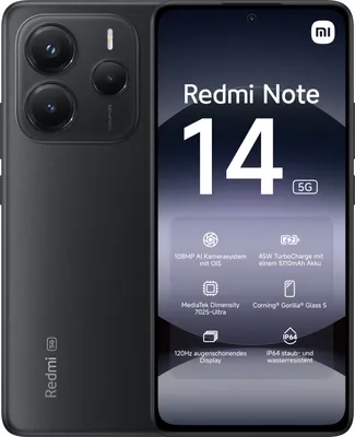 Produktbild von Xiaomi Redmi Note 14 5G 256GB Midnight Black