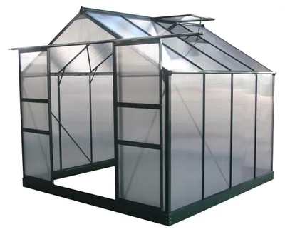 Produktbild von Gartengewächshaus aus Polycarbonat "Dahlia" Tannengrün 6,15 m²