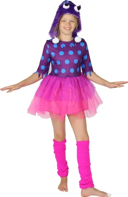 Produktbild von Lila Monster Kostüm für Mädchen Gr. 98 - 140, Größe:134/140