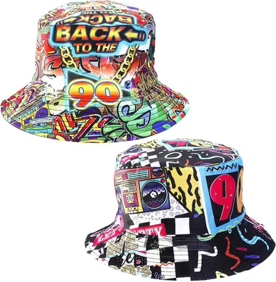 Produktbild von Fischerhut Wende-Design, Retro 90er Jahre, Einheitsgröße, für Party und Reisen