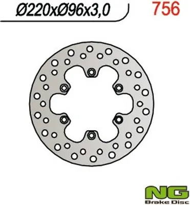 Produktbild von Ng Bremsscheibe Vorne Für Kawasaki Kx 80 '84-'00, Kx 85 '01-16, Kx 100 '06-16 (220X96X3)