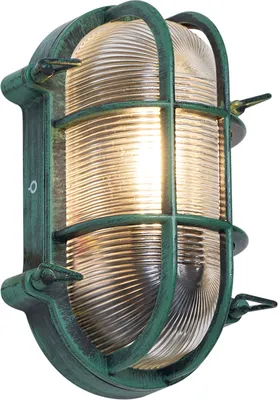 Zdjęcie produktu dla Zewnętrzna lampa ścienna zielona owalna IP44 - Noutica