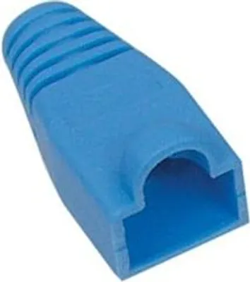 Immagine prodotto di Manicotto di protezione da piegatura LogiLink per spine RJ45, 5,5 mm, custodia in plastica blu, contenuto: 100 pezzi, in sacchetto (MP0008)